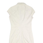 TOMMY HILFIGER Womens Cream Shirt Dress Cotton Blend Short Sleeve UK 8 Casual