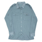 Mens Plain Shirt Green Long Sleeve L