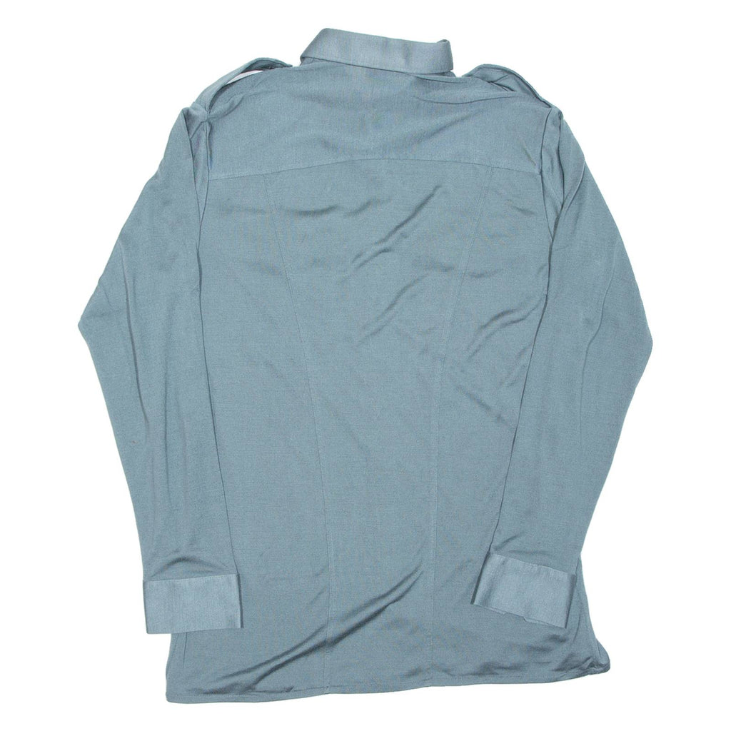 Mens Plain Shirt Green Long Sleeve L