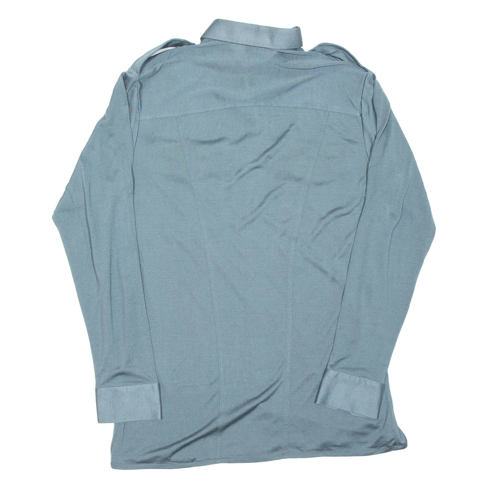 Mens Plain Shirt Green Long Sleeve L