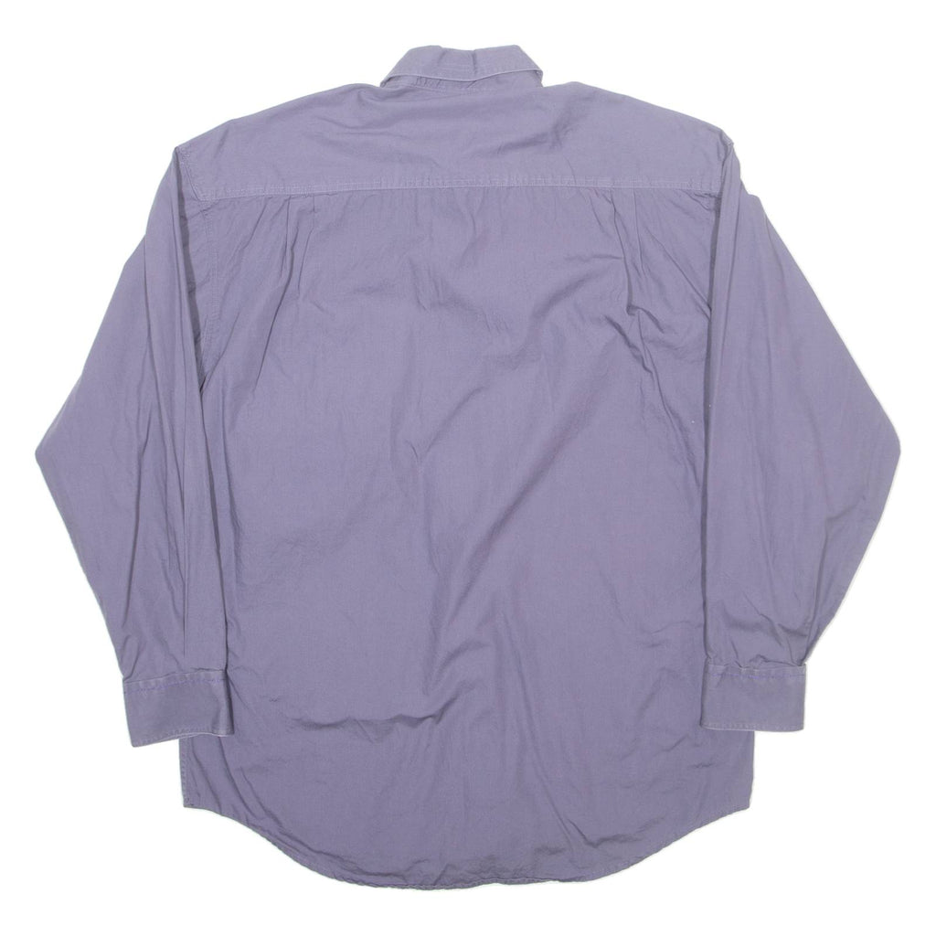 Mens Plain Shirt Blue Long Sleeve M