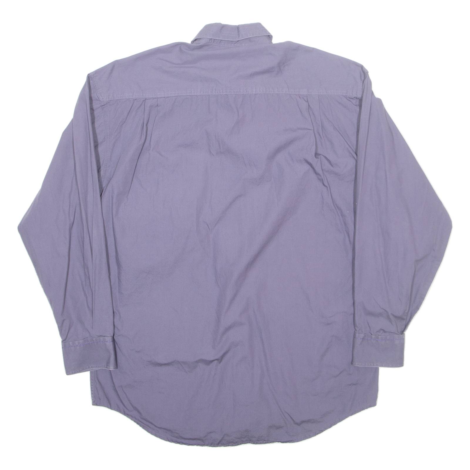 Mens Plain Shirt Blue Long Sleeve M