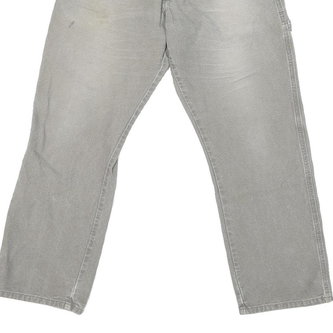 DICKIES Mens Regular Fit Grey Denim Jeans W30 L28 Workwear Cotton Blend Zip