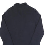 LAUREN RALPH LAUREN Womens Navy Patterned Jumper Collared Button Up Cable Knit