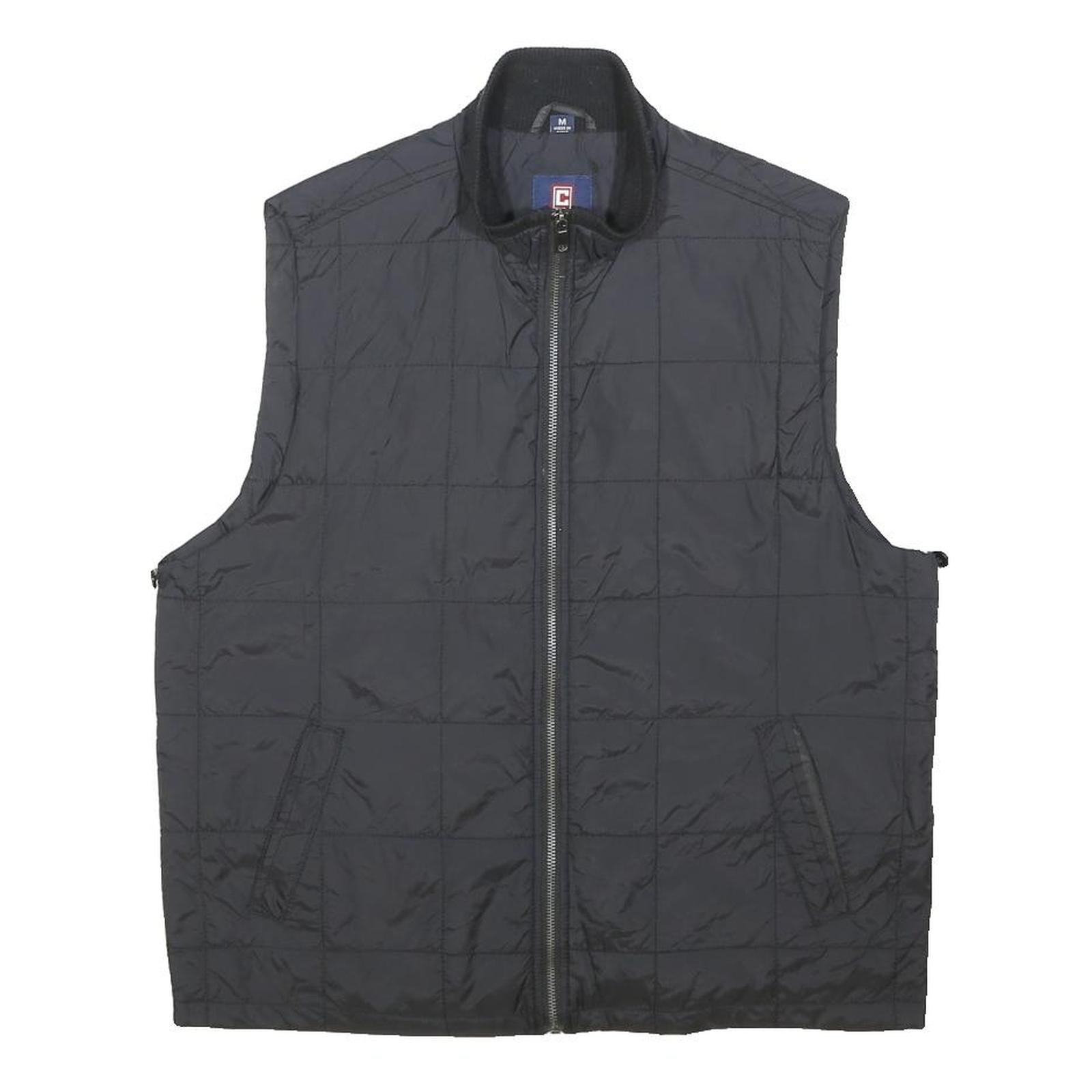 CHAPS Mens Black Quilted Jacket M Polyester Zip Closure Comfort Outerwear