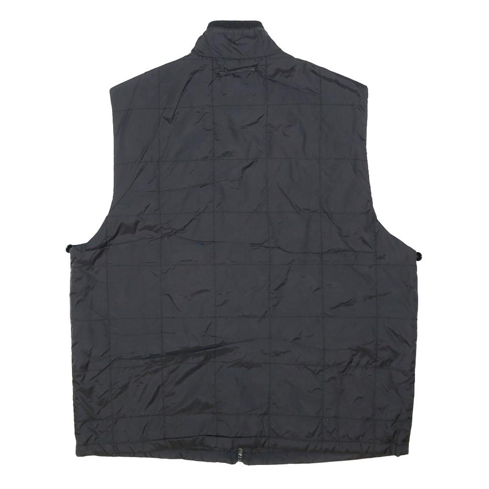 CHAPS Mens Black Quilted Jacket M Polyester Zip Closure Comfort Outerwear