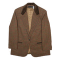 SAG HARBOR Womens Brown & Burgundy Checked Wool Blend Blazer Jacket XL Woven