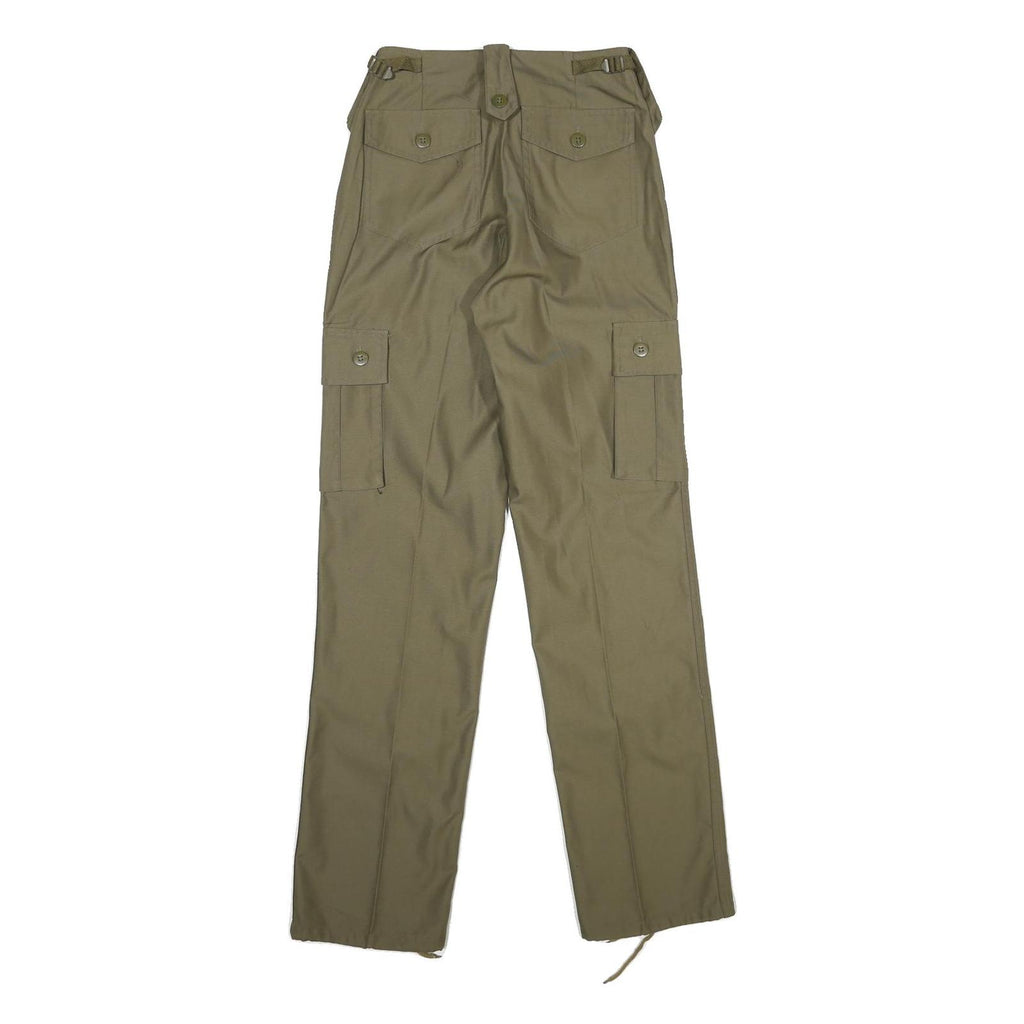 Mens Regular Fit Beige Polyester Blend Cargo Trousers W26 L32 Functional Pockets