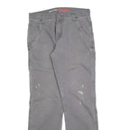 DICKIES Mens Cotton Blend Grey Relaxed Straight Trousers W30 L32 Workwear