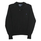 POLO RALPH LAUREN Mens Black Wool Polo Patterned Jumper Crew Neck Basic Knit 2XL