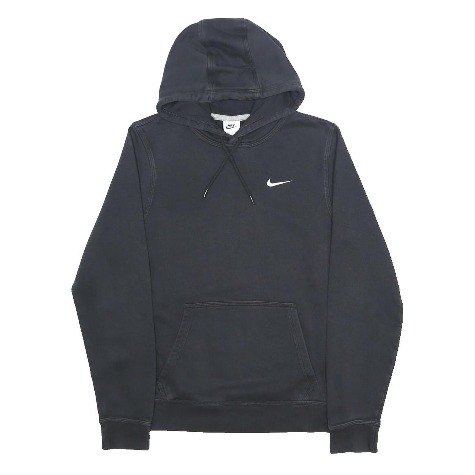 NIKE Mens Black Pullover Hoodie S Cotton Blend Casual Sportswear