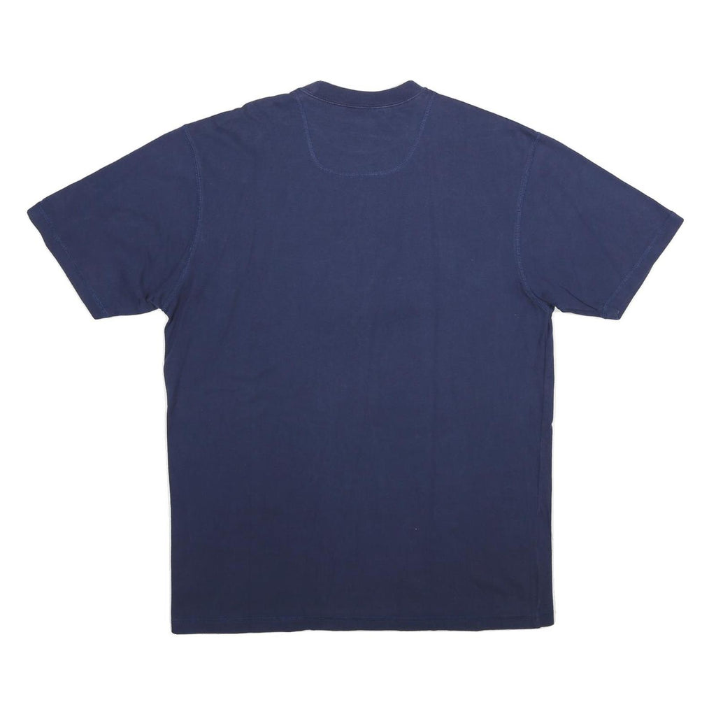 ADIDAS Mens Navy Blue Cotton Logo Graphic T-Shirt L Short Sleeve Crew Neck