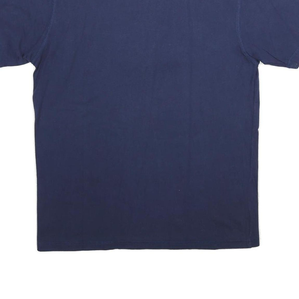 ADIDAS Mens Navy Blue Cotton Logo Graphic T-Shirt L Short Sleeve Crew Neck