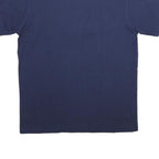 ADIDAS Mens Navy Blue Cotton Logo Graphic T-Shirt L Short Sleeve Crew Neck