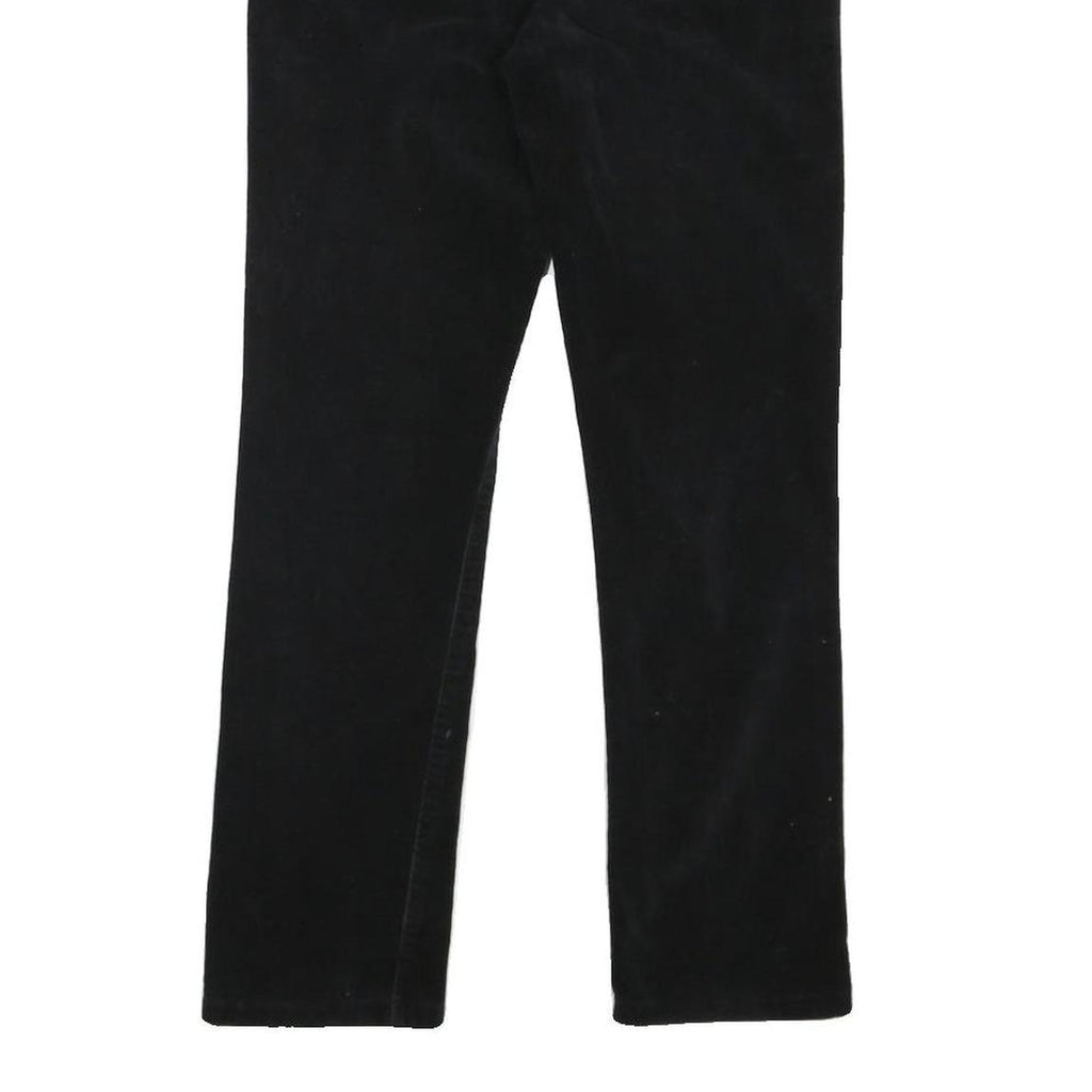 LAUREN RALPH LAUREN Womens Cotton Blend Black Regular Straight Trousers W30 L27