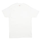 HANES Mens White Plain T-Shirt L Short Sleeve Crew Neck Classic Cotton Comfort
