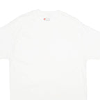 HANES Mens White Plain T-Shirt L Short Sleeve Crew Neck Classic Cotton Comfort
