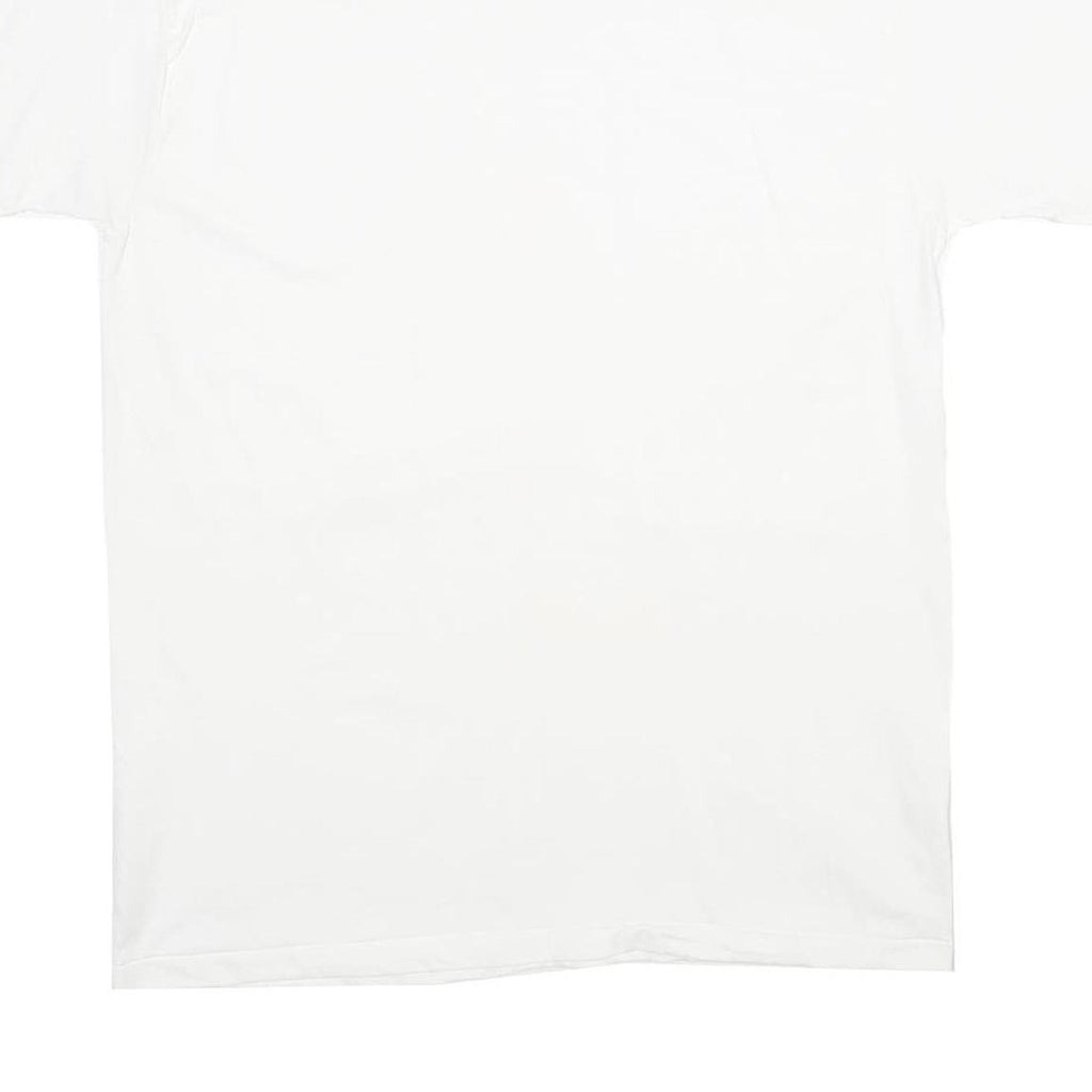 HANES Mens White Plain T-Shirt L Short Sleeve Crew Neck Classic Cotton Comfort