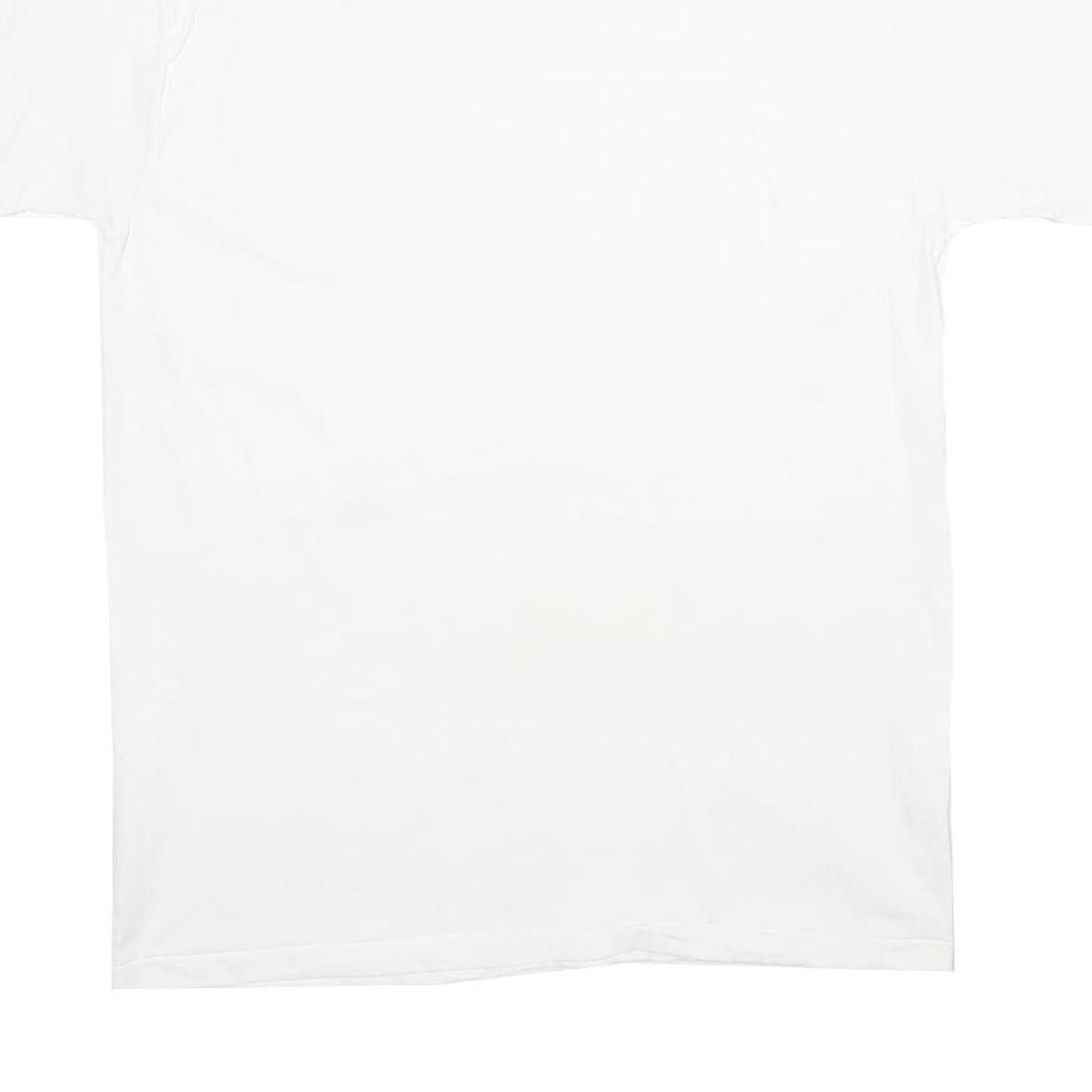 HANES Mens White Plain T-Shirt L Short Sleeve Crew Neck Classic Cotton Comfort