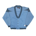 Button Up Mens Sweatshirt Blue V-Neck L