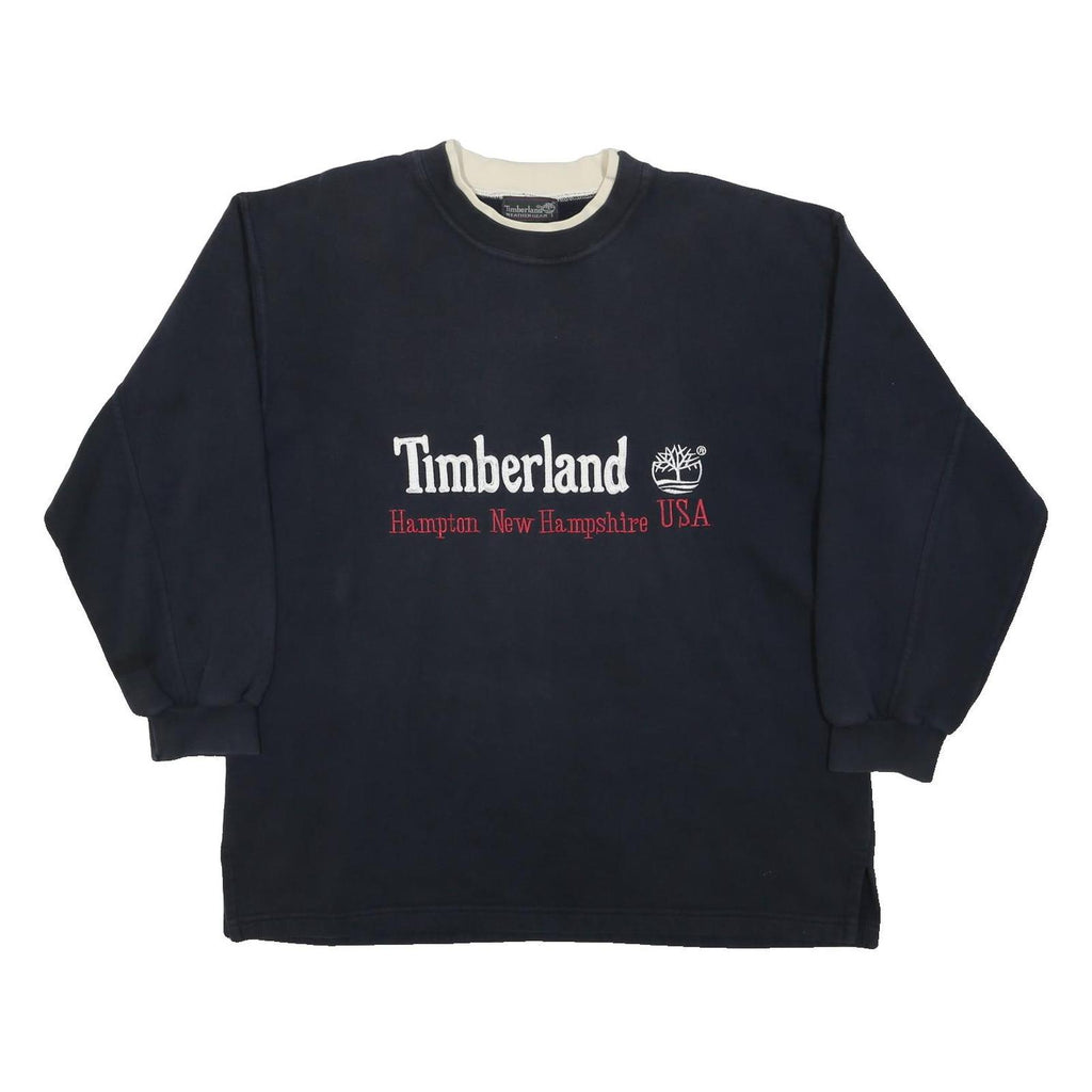 TIMBERLAND Womens Navy Blue Cotton Blend Crew Neck L Sweatshirt Hampton