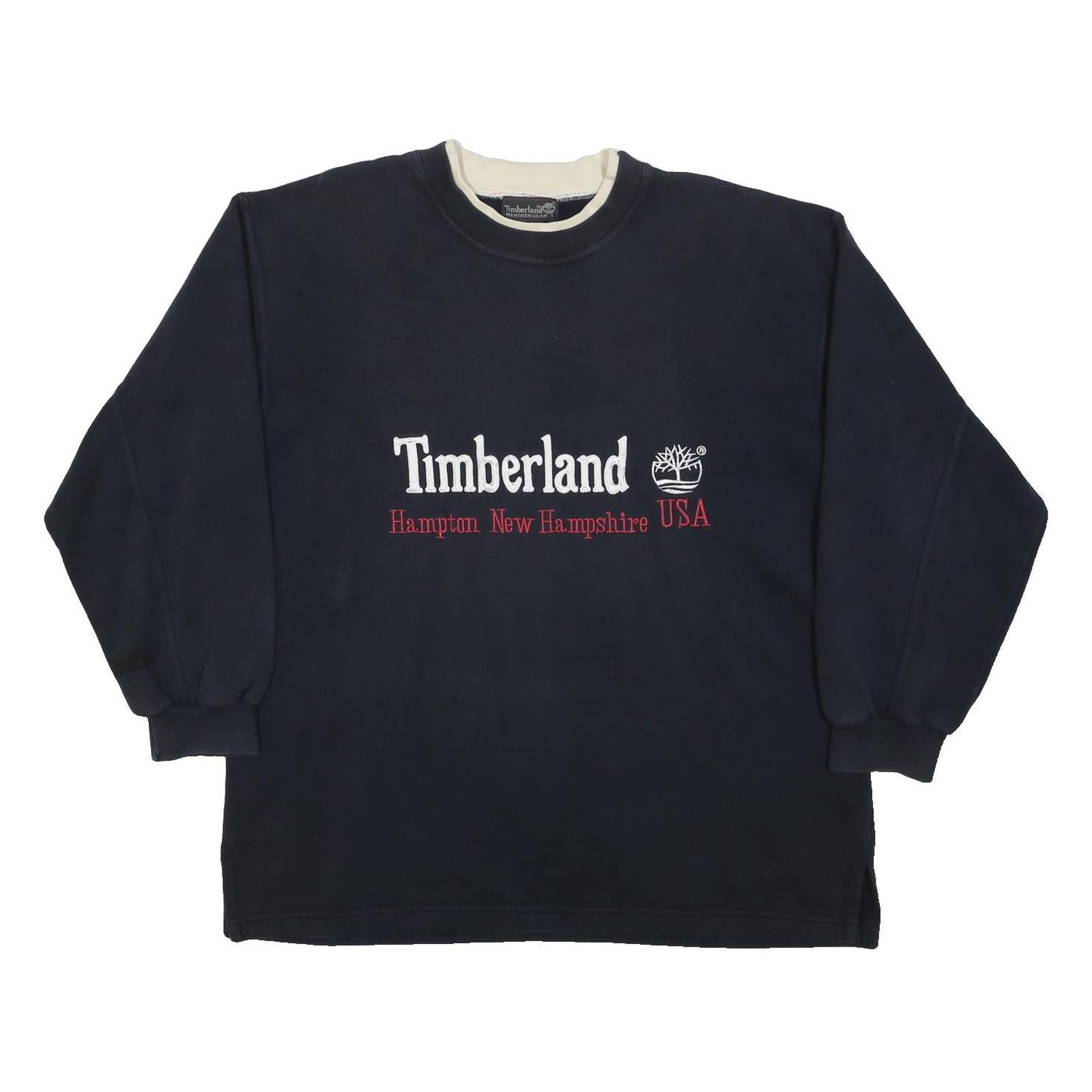 TIMBERLAND Womens Navy Blue Cotton Blend Crew Neck L Sweatshirt Hampton