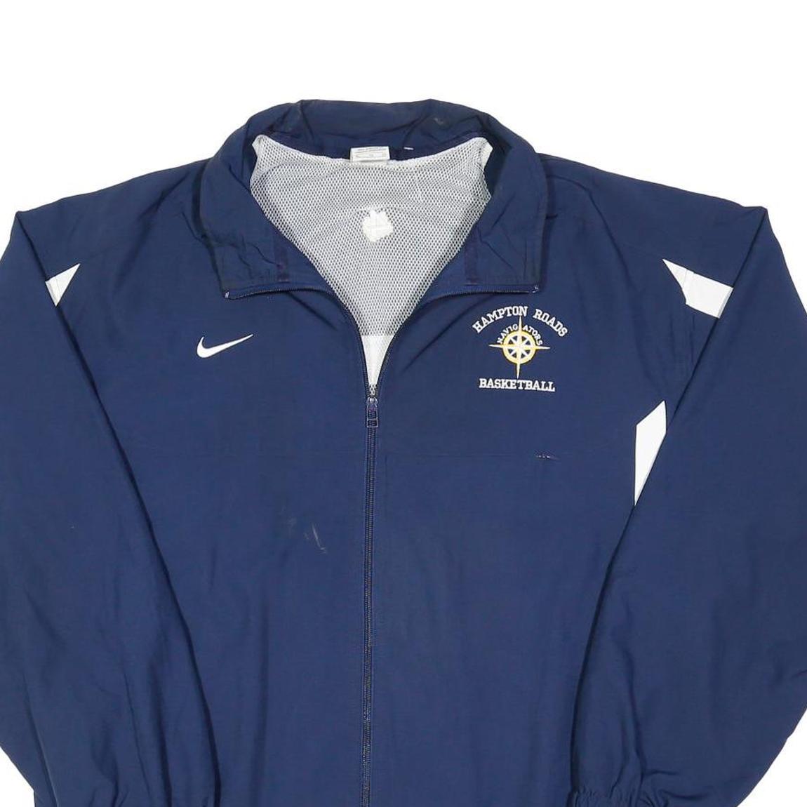 NIKE Mens Navy Blue Basketball Training Zip Jacket XL Polyester Blend Sportswear