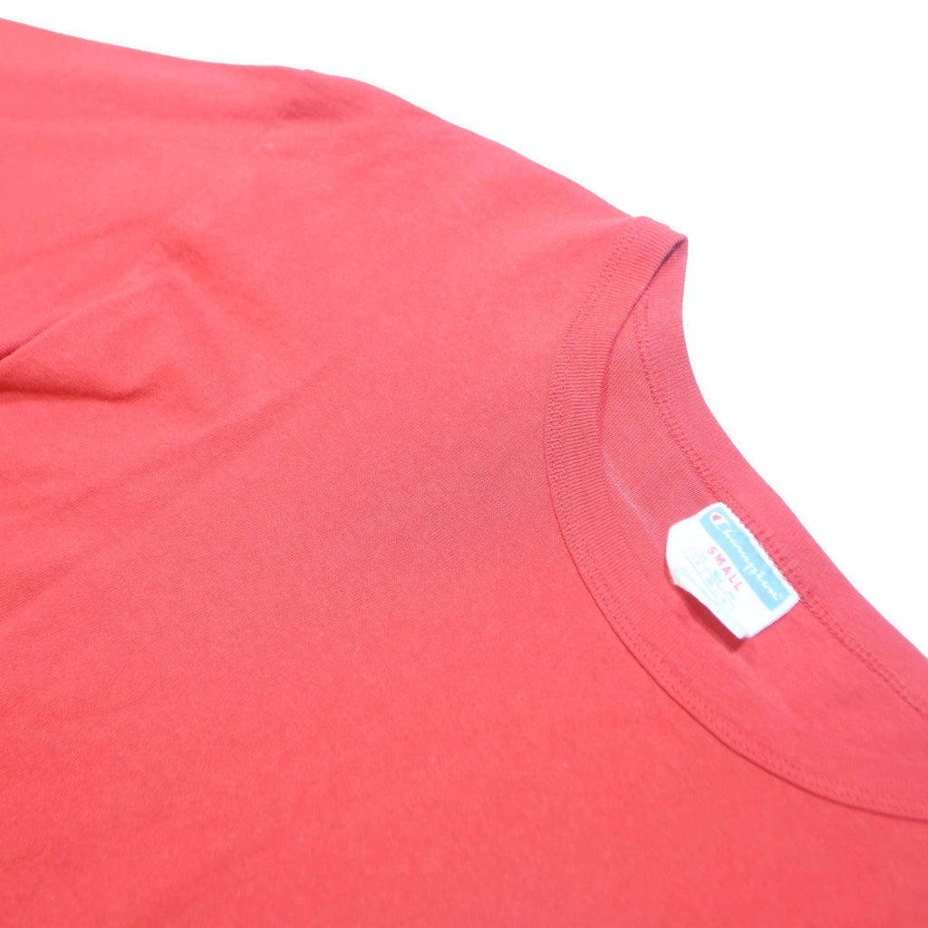CHAMPION Mens Red Long Sleeve Crew Neck Graphic T-Shirt S Cotton Casual