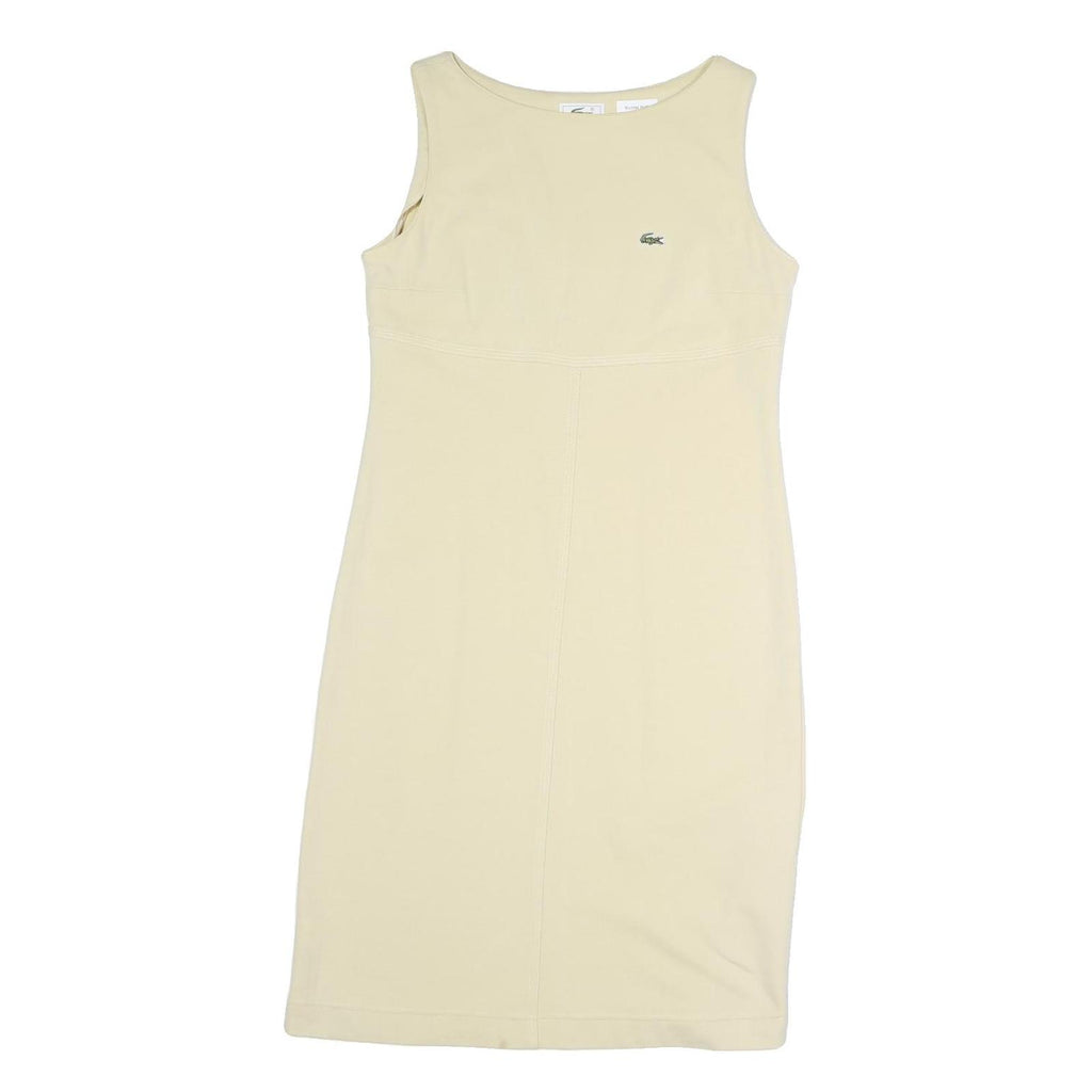 LACOSTE Womens Beige Cotton Blend Sleeveless Day Dress Size M Casual Summer Fit