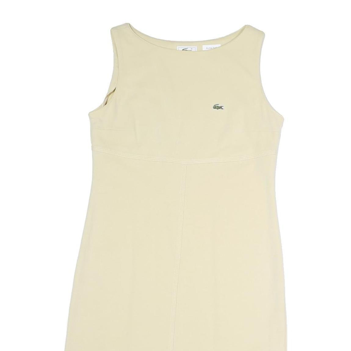 LACOSTE Womens Beige Cotton Blend Sleeveless Day Dress Size M Casual Summer Fit