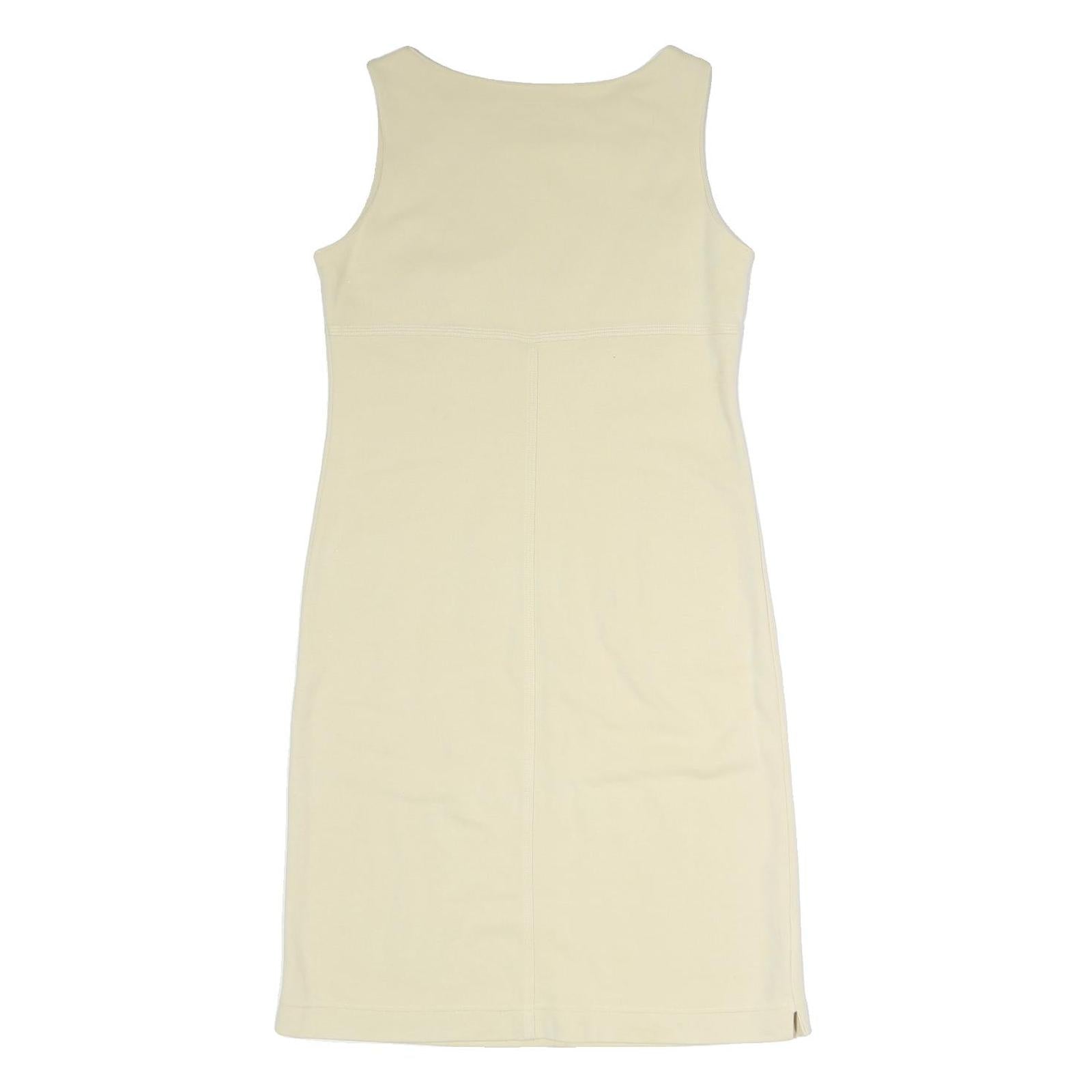 LACOSTE Womens Beige Cotton Blend Sleeveless Day Dress Size M Casual Summer Fit