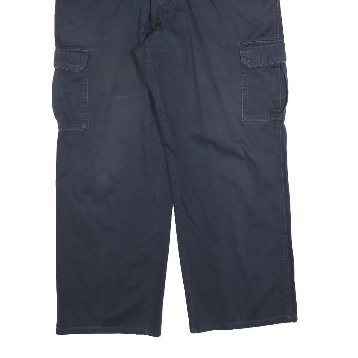 DICKIES Mens Cotton Blend Navy Relaxed Cargo Trousers W38 L30 Workwear Zip