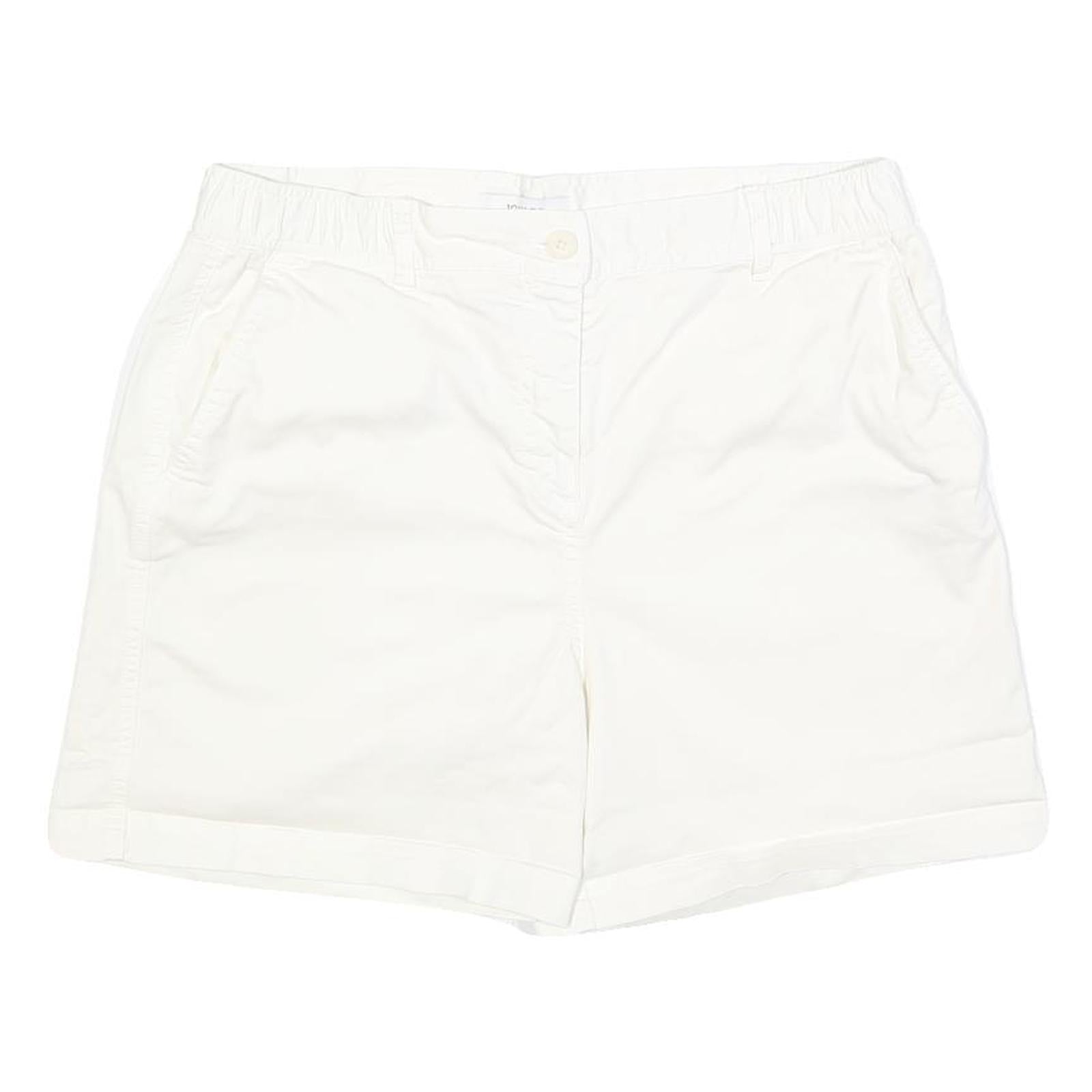 JOULES Womens White Casual Cotton Blend Shorts UK 14 W32 Summer Wear