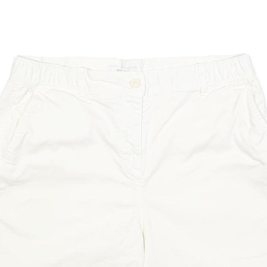 JOULES Womens White Casual Cotton Blend Shorts UK 14 W32 Summer Wear