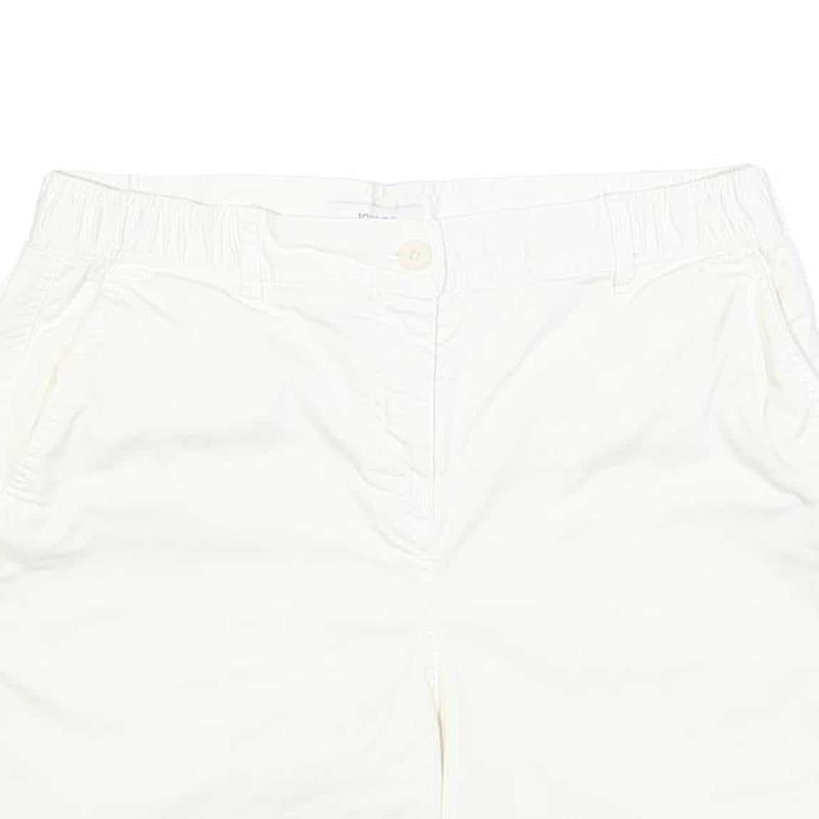JOULES Womens White Casual Cotton Blend Shorts UK 14 W32 Summer Wear