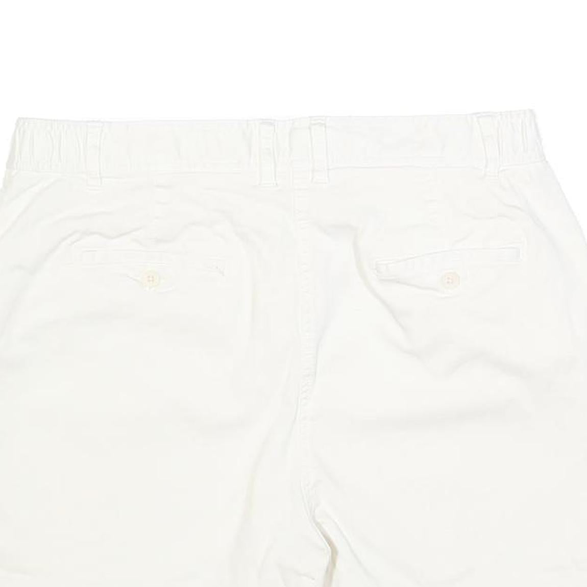 JOULES Womens White Casual Cotton Blend Shorts UK 14 W32 Summer Wear