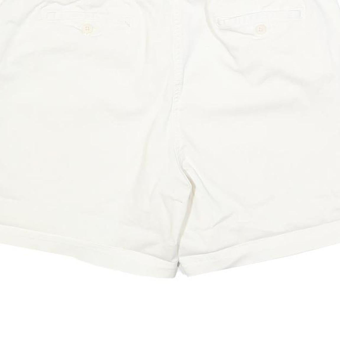 JOULES Womens White Casual Cotton Blend Shorts UK 14 W32 Summer Wear