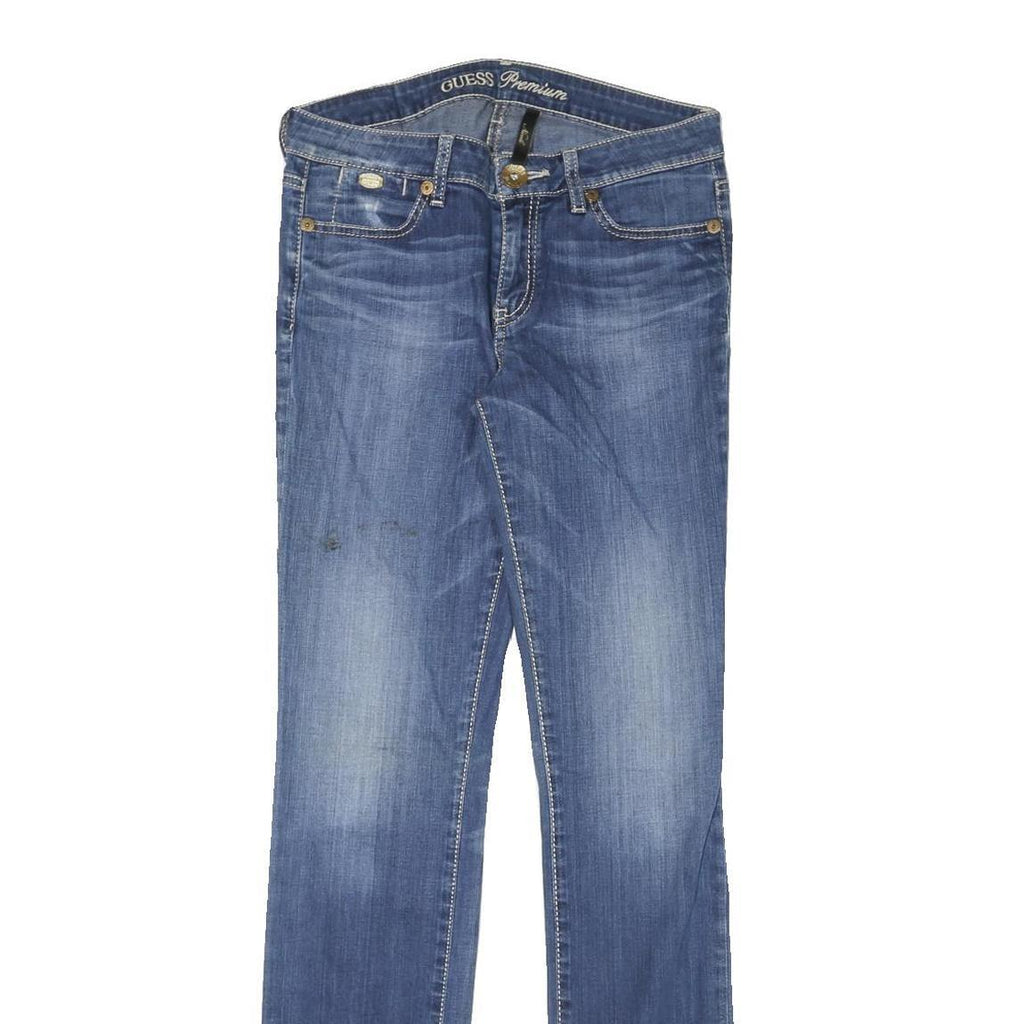 GUESS Womens Blue Regular Fit Denim Jeans W29 L33 Classic Zip Cotton Blend