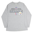 ALSTYLE APPAREL & ACTIVEWEAR Mens Grey NFL Super Bowl Champions Long Sleeve Crew