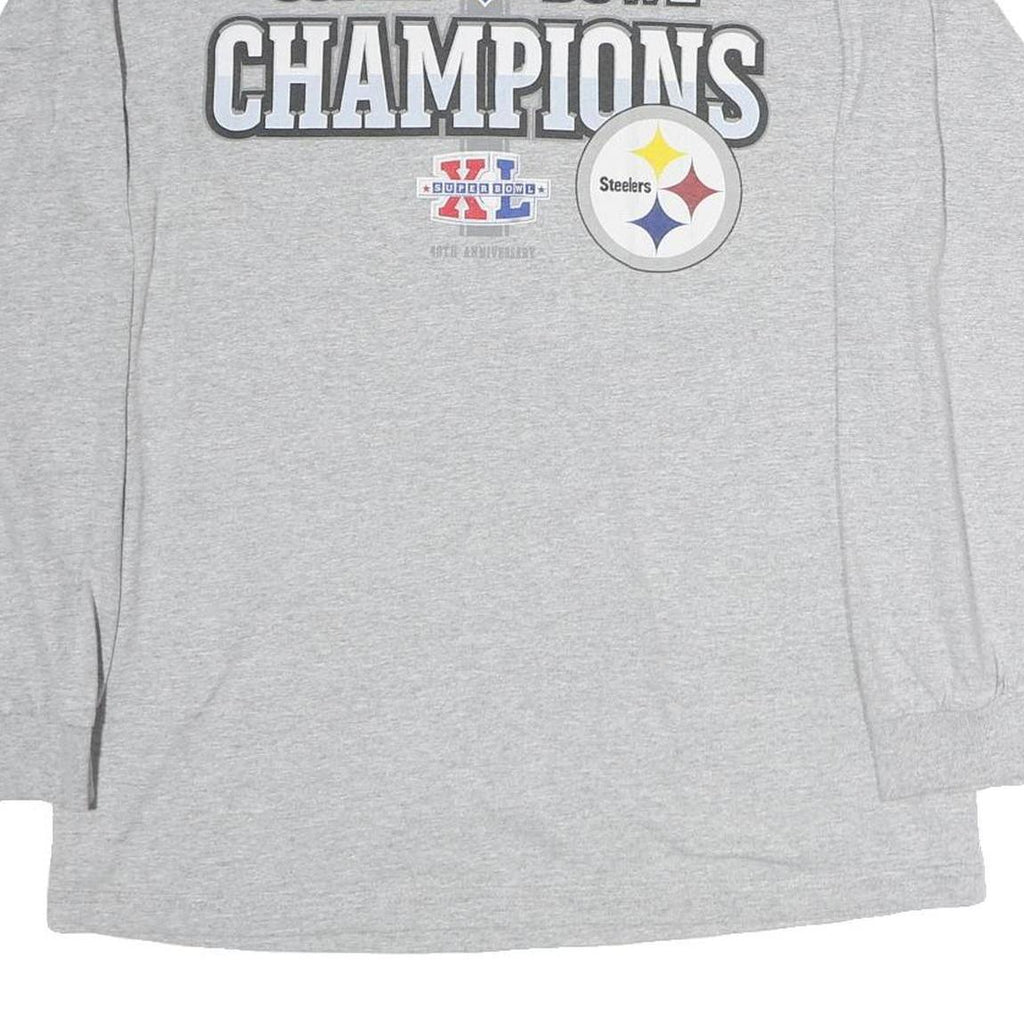 ALSTYLE APPAREL & ACTIVEWEAR Mens Grey NFL Super Bowl Champions Long Sleeve Crew