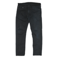 LEVI'S Mens Black Cotton Blend Classic Fit Straight Trousers W31 L26 Zip Closure