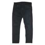 LEVI'S Mens Black Cotton Blend Classic Fit Straight Trousers W31 L26 Zip Closure