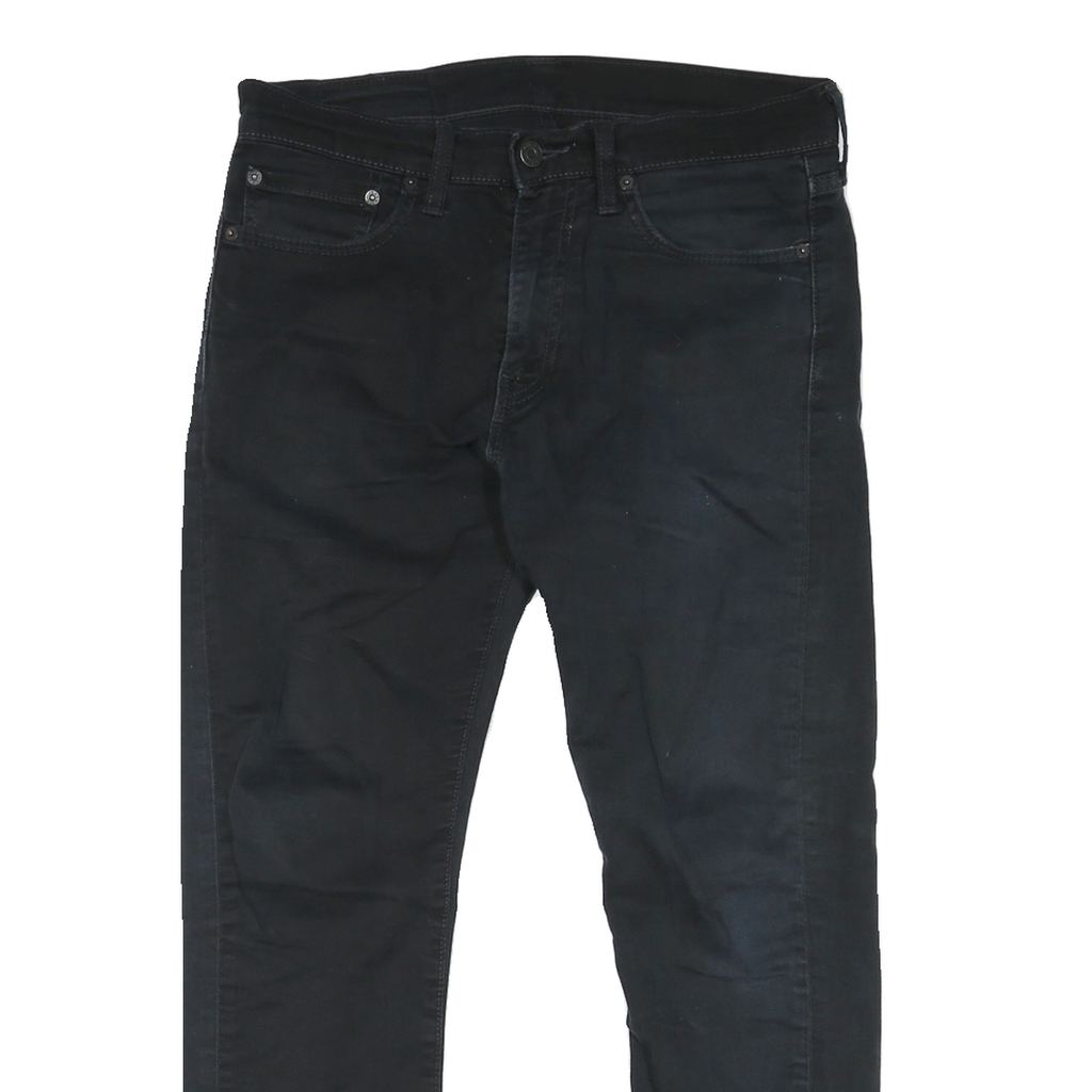 LEVI'S Mens Black Cotton Blend Classic Fit Straight Trousers W31 L26 Zip Closure