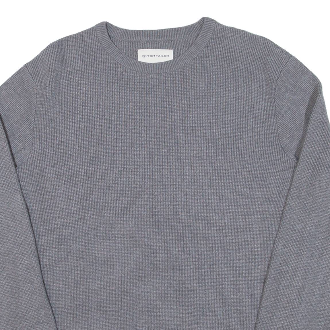 TOM TAILOR Mens Jumper Grey Tight Knit M