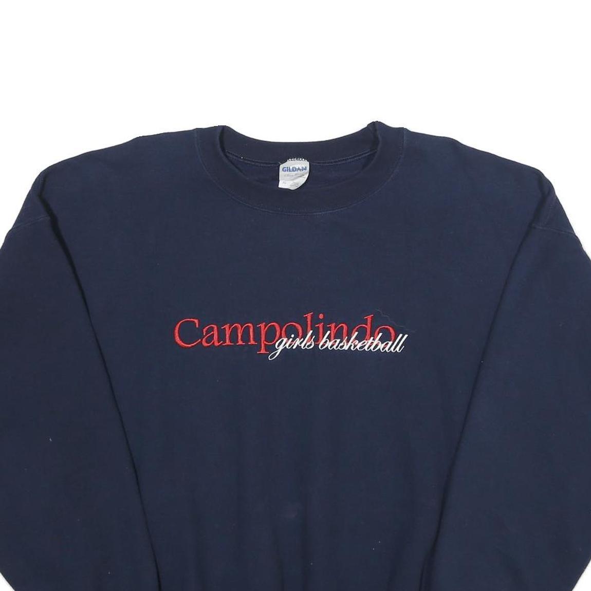 GILDAN Mens Navy Blue Campolindo Crew Neck XL Cotton Blend Sweatshirt