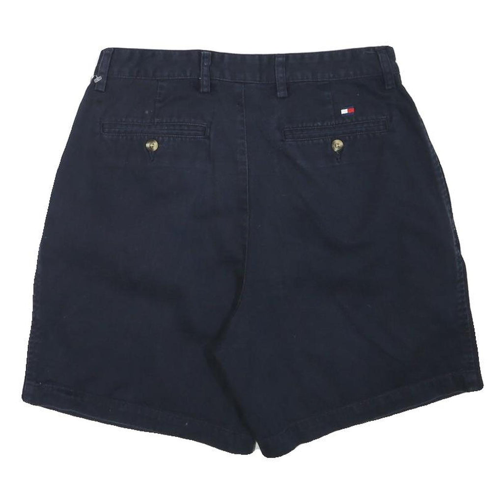 TOMMY HILFIGER Mens Shorts Navy Casual Plain L W30 Classic Cotton Blend