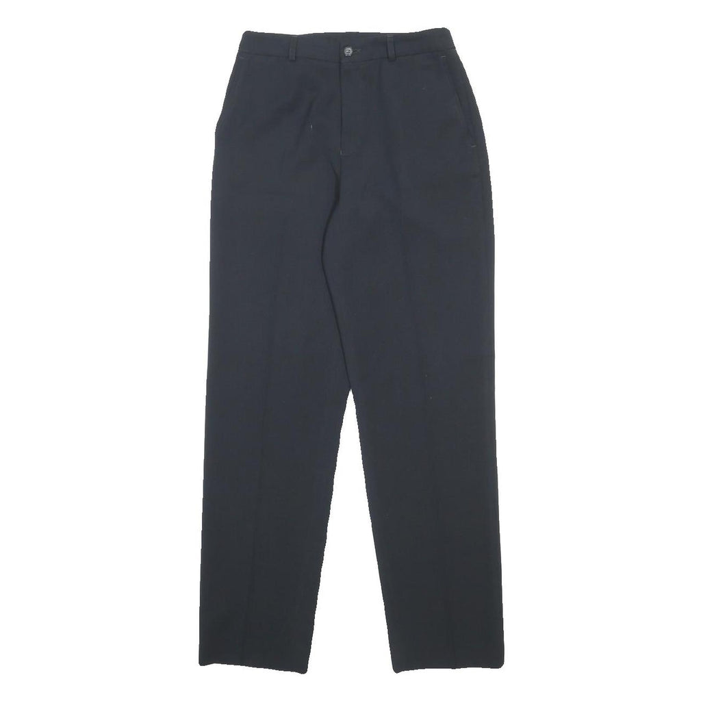 LACOSTE Womens Regular Navy Blue Trousers W26 L28 Zip Polyester