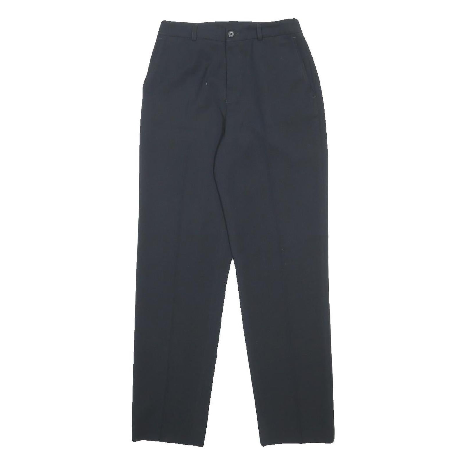 LACOSTE Womens Regular Navy Blue Trousers W26 L28 Zip Polyester