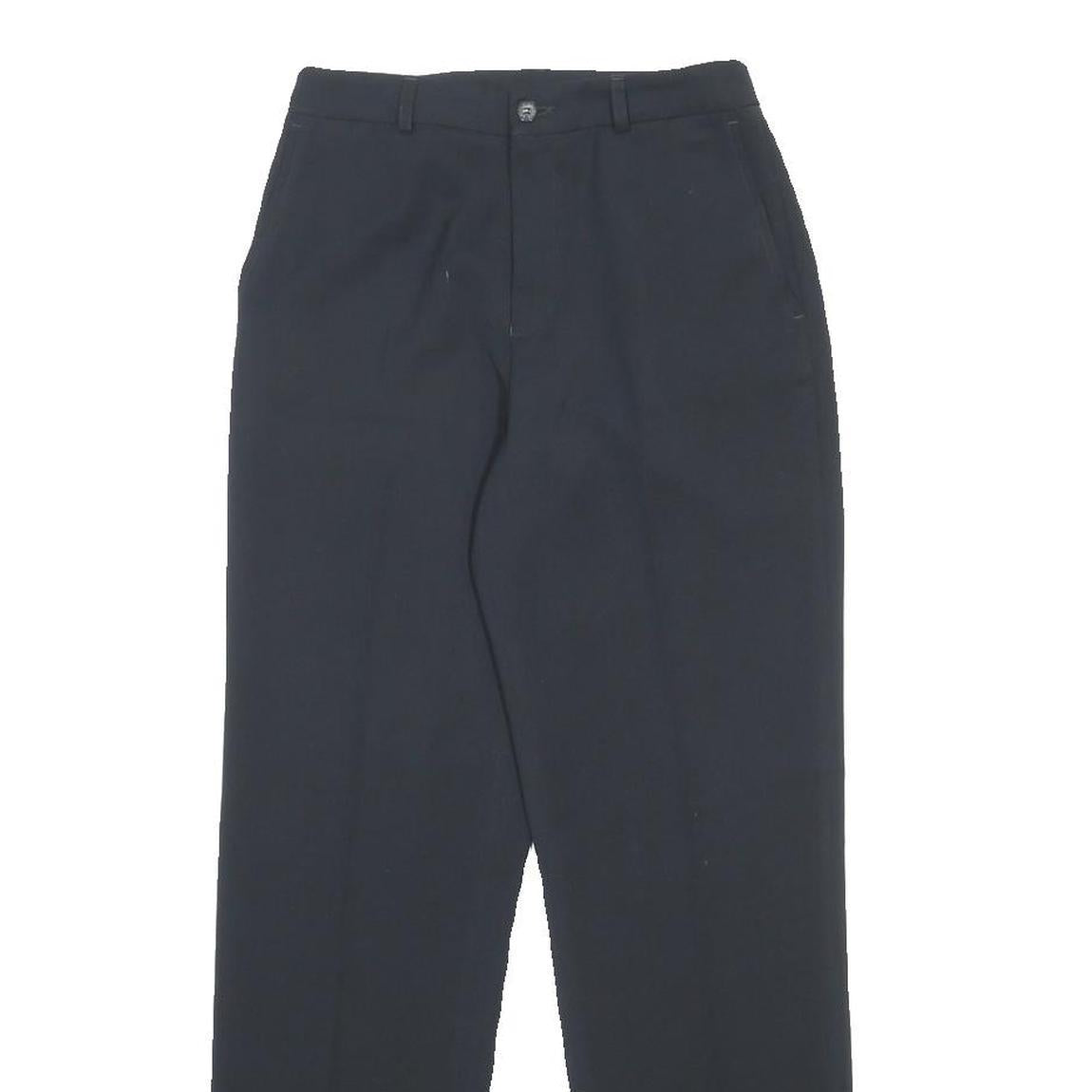 LACOSTE Womens Regular Navy Blue Trousers W26 L28 Zip Polyester