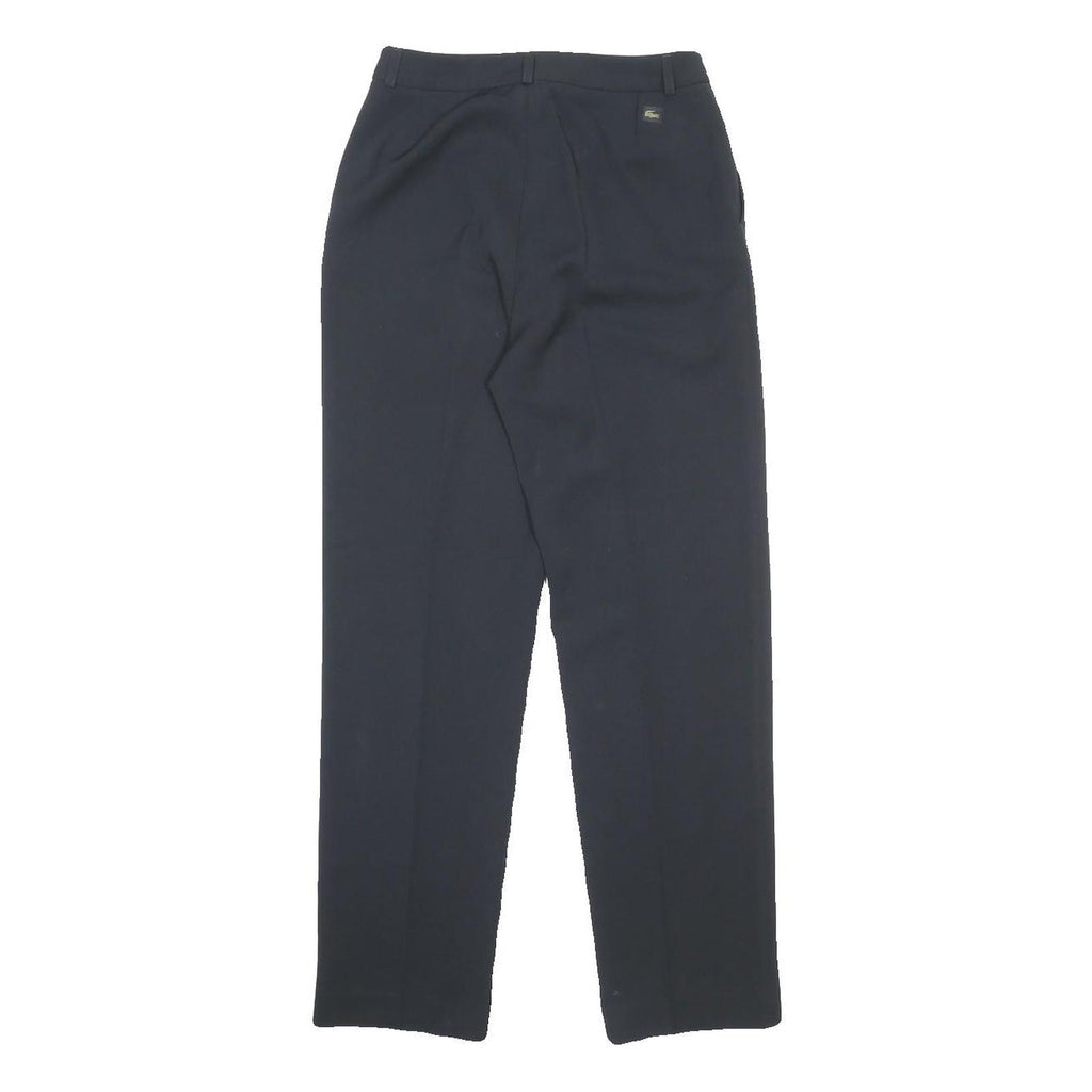 LACOSTE Womens Regular Navy Blue Trousers W26 L28 Zip Polyester